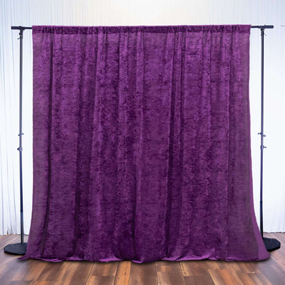 Purple Crushed Velvet Backdrop Curtain – 8ft x 8ft Event Drape with Rod Pocket, Privacy Panel for Photo Booths & Events