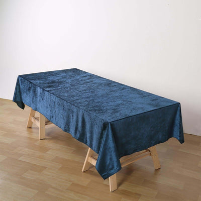 Premium Velvet 60"x102" Rectangle Tablecloth Navy Blue - Reusable & Soft Table Cover