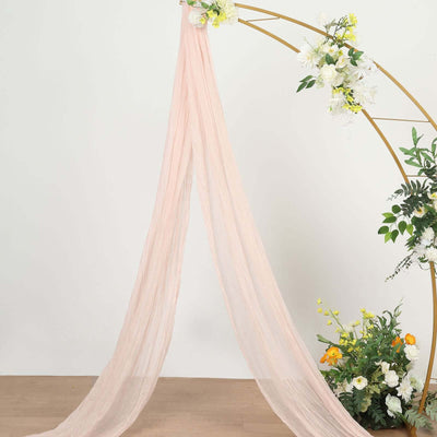 20ft Blush Gauze Cheesecloth Fabric Wedding Arch Drapery, Window Scarf Valance, Boho Decor Arbor Curtain Panel