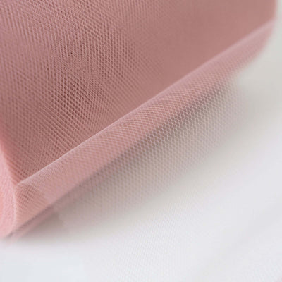 6"x100 Yards Dusty Rose Tulle Fabric Bolt, Sheer Fabric Spool Roll For Crafts