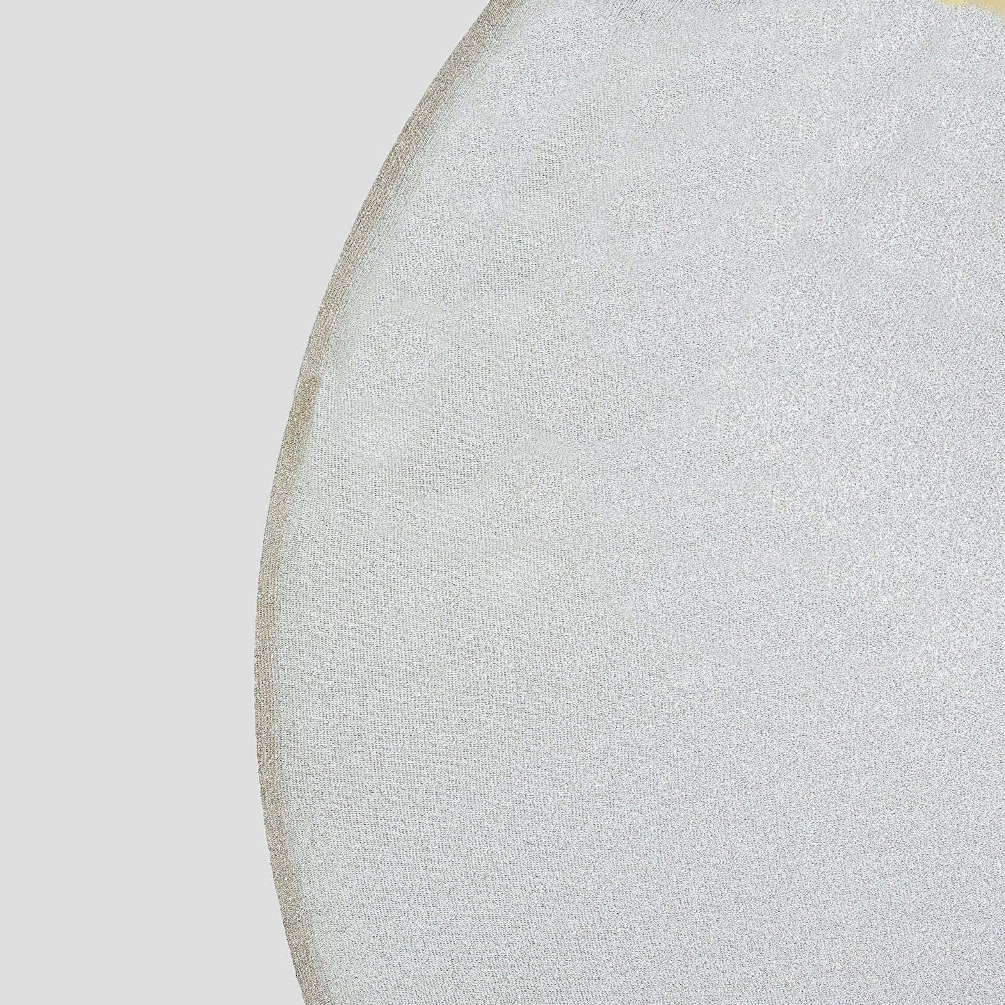 7.5ft Silver Metallic Shimmer Tinsel Spandex Round Wedding Arch Cover, 2-Sided Photo Backdrop