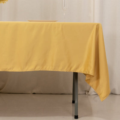 Lamour Satin 60"x102" Rectangle Tablecloth Champagne - Durable & Silky Soft Feel Table Cover