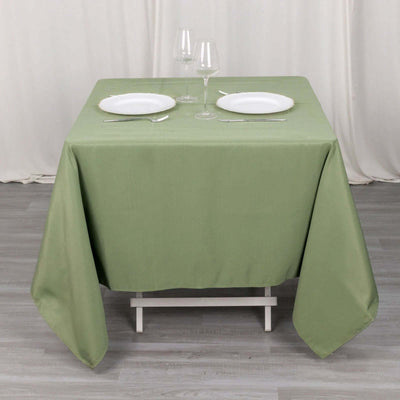 Premium Polyester Square Tablecloth 70"x70" Dusty Sage Green - 220GSM Wrinkle-Resistant Table Cover