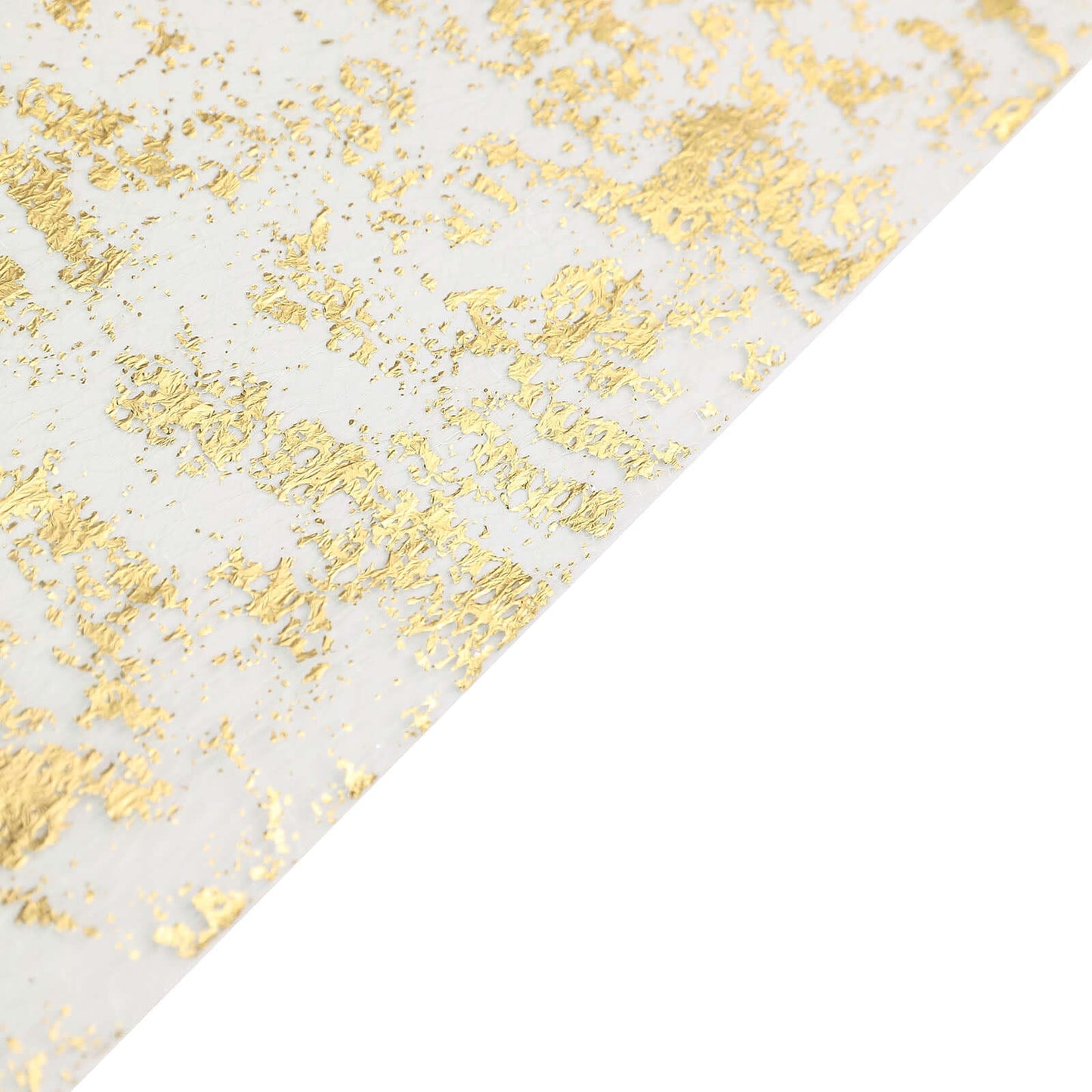Mesh Polyester 108" Table Runner Roll Metallic Gold Distressed Foil Printing Design - Disposable Stylish Party Table Decor