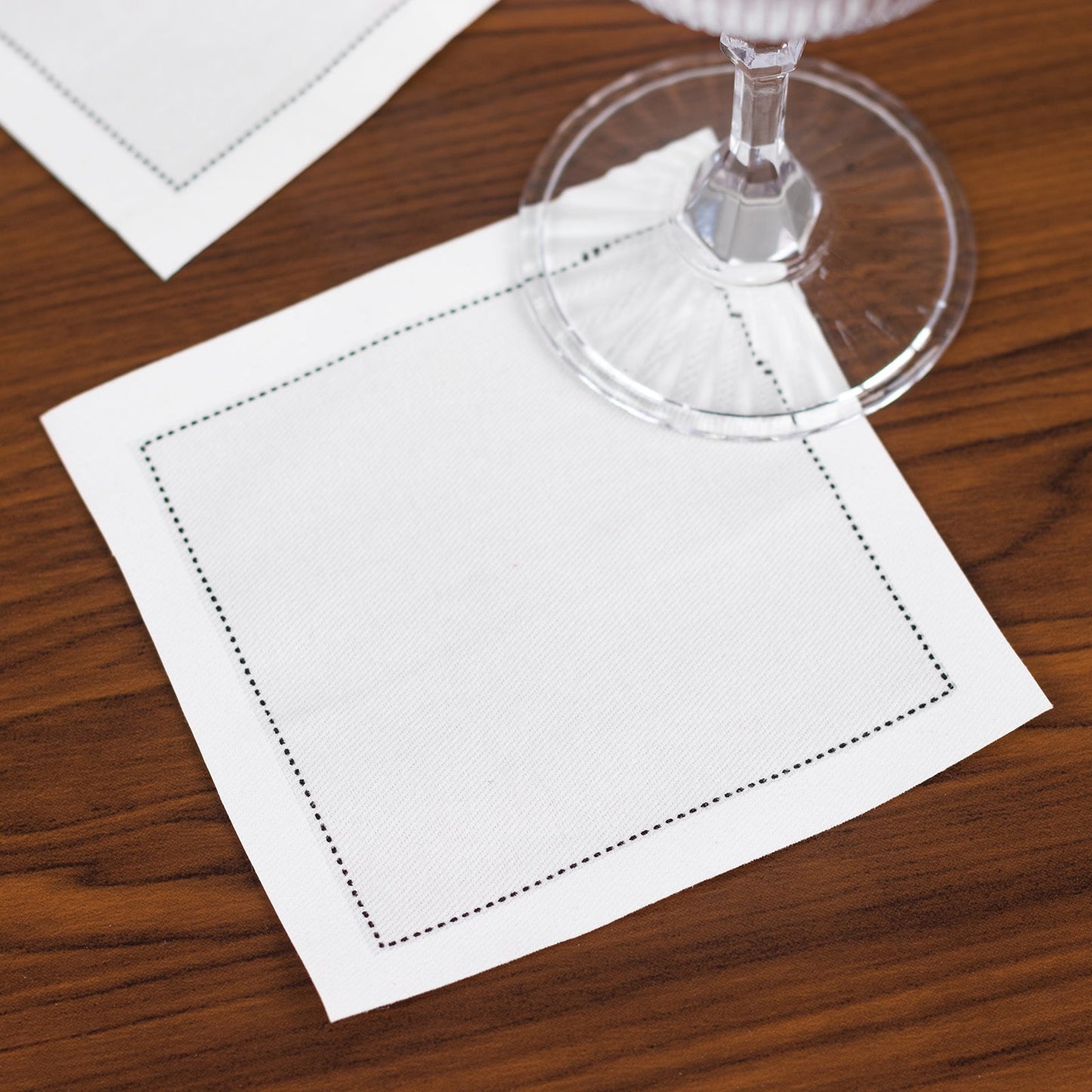 Disposable Cotton Cocktail Napkins – 50 White 4.5" x 4.5" Napkins for High-End Bars, Receptions & Parties