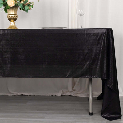 Sequin Dots Polyester 60"x126" Rectangle Tablecloth Shimmering Black - Wrinkle Free & Sparkling Table Cover