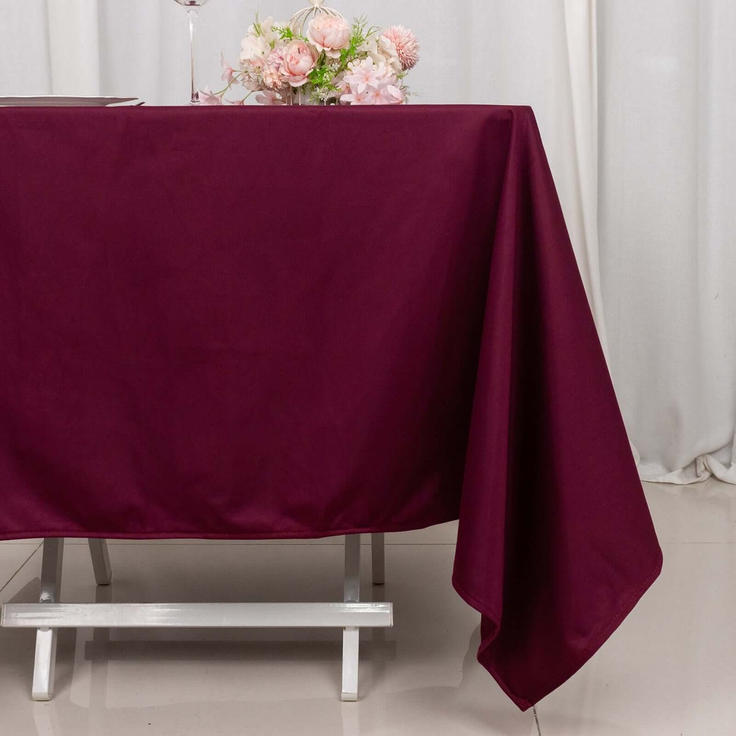 Scuba Square 70"x70" Tablecloth Burgundy - Wrinkle Free & Stain Resistant Table Cover