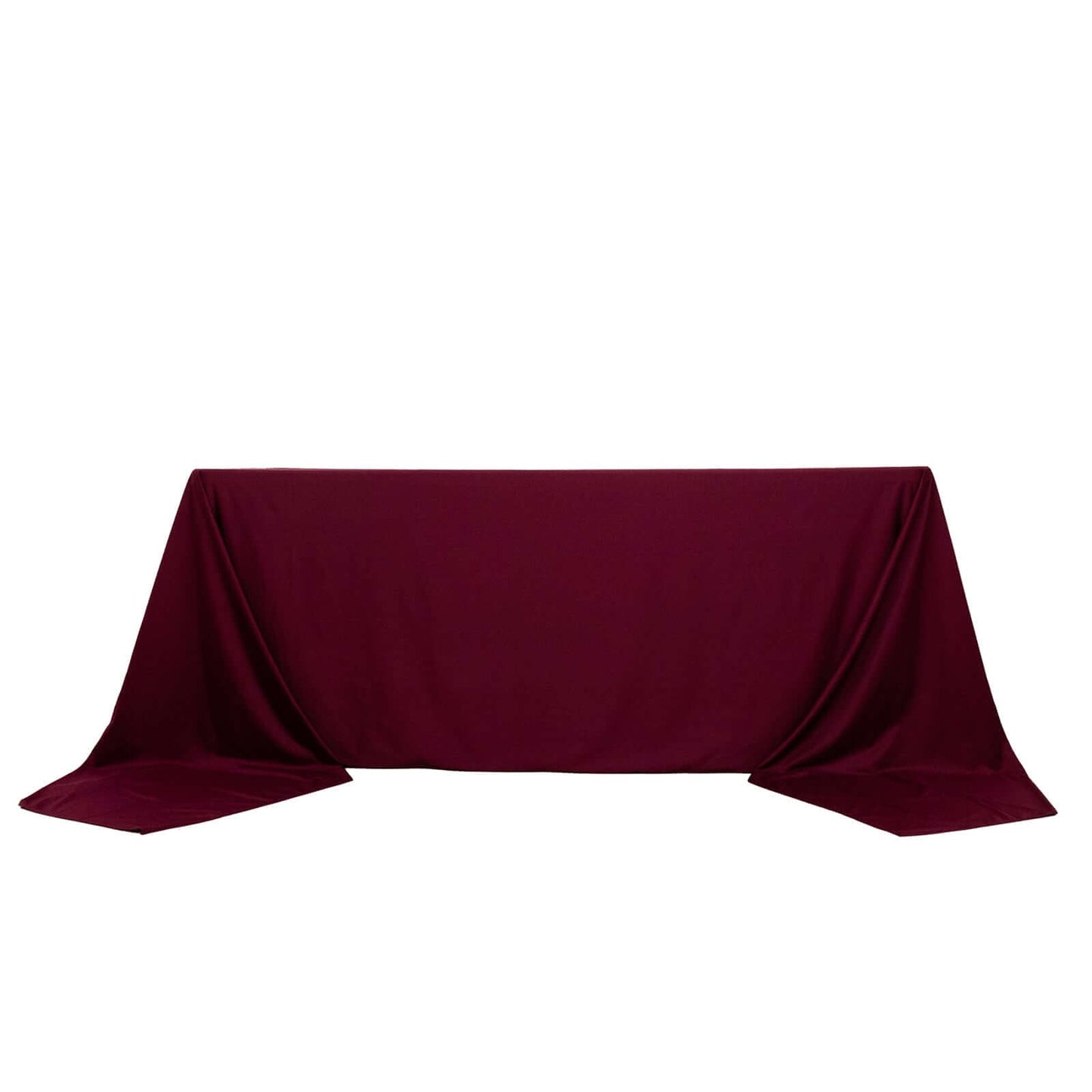 Scuba Rectangular 90"x156" Tablecloth Burgundy - Wrinkle Free, Stain Resistant & Seamless Table Cover