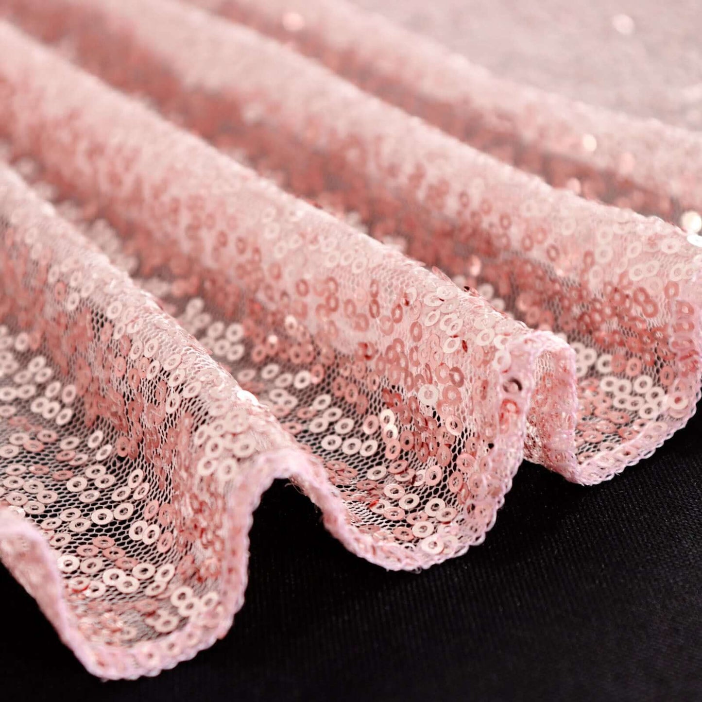 Sequin 60"x126" Rectangle Tablecloth Rose Gold - Glittering Finish Table Cover