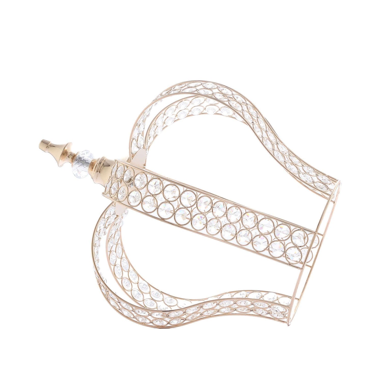 Crystal-Bead Royal Crown Cake Topper Metallic Gold - Themed Baby Showers Cakes & Event Centerpieces 16"