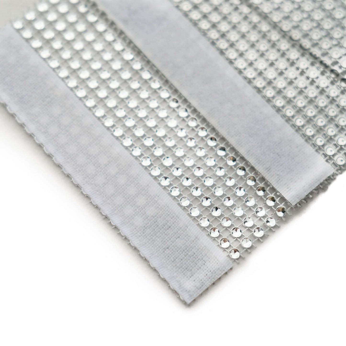 4 Pack Silver Rhinestone Mesh Velcro Backdrop Curtain Bands, Large Chair Sash Clip Tie Backs - 5"X10"