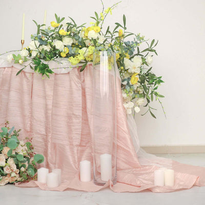 2-Pack Glass Flower Vases Cylinder Design Heavy Duty Clear - Stylish Centerpieces for Weddings 28"