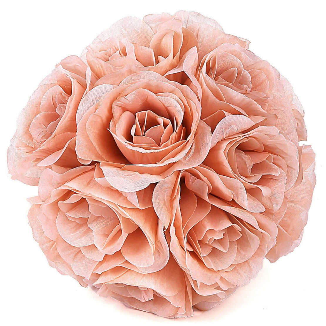 2 Pack 7" Dusty Rose Artificial Silk Rose Kissing Ball, Flower Ball