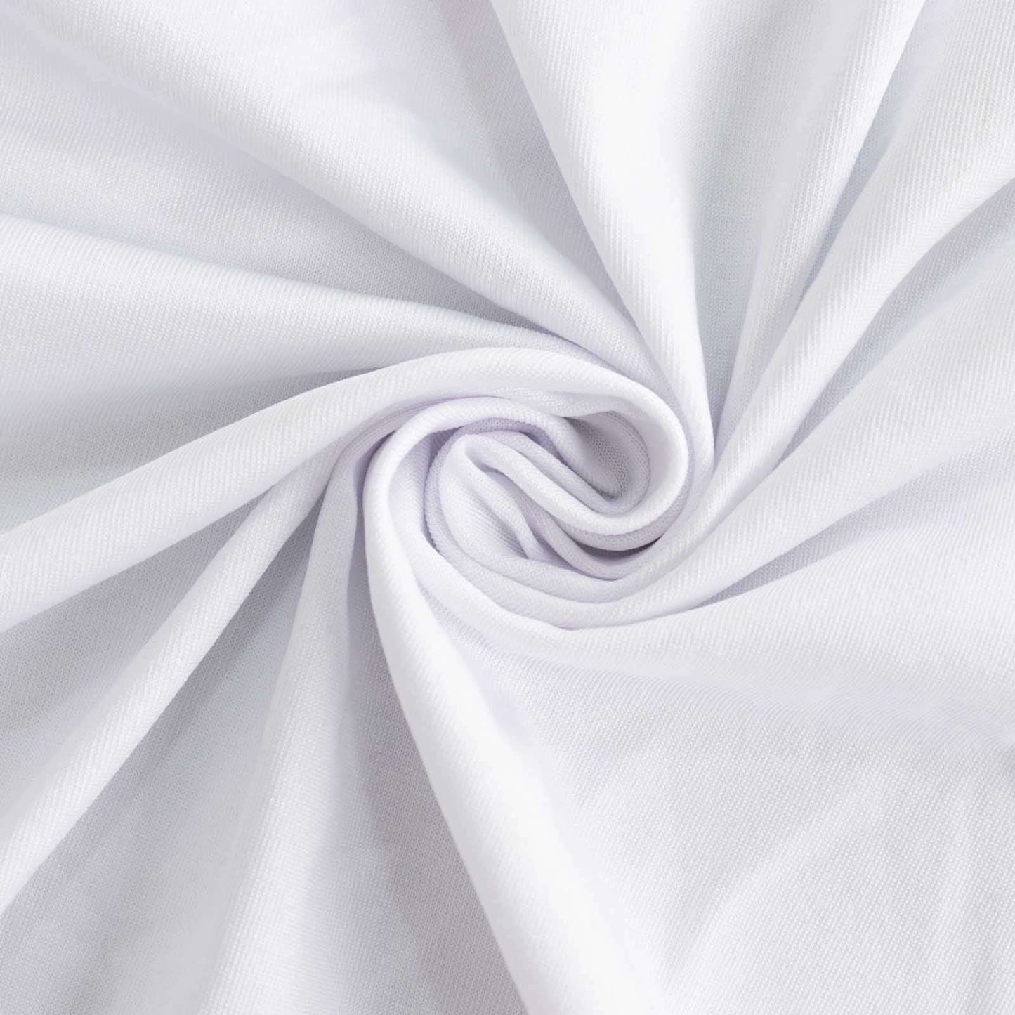 Stretch Spandex 6ft Round Tablecloth White - Durable Form-Fitting Table Cover for Events & Presentations