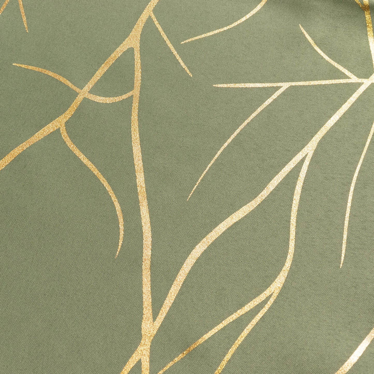 Polyester 120" Round Tablecloth Dusty Sage Green with Gold Foil Tree Branch Pattern - Wrinkle-Resistant Seamless Table Cover for Classy Events