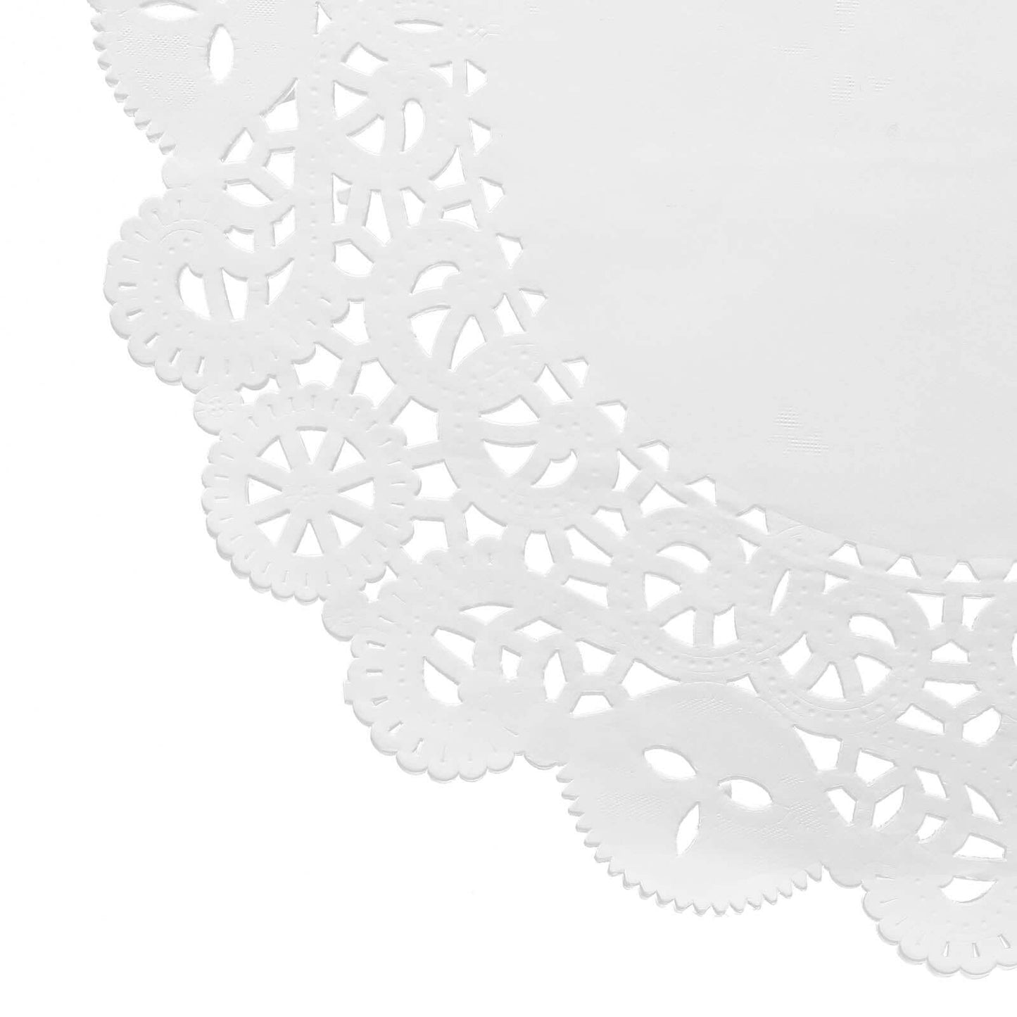 100 Pcs Paper 14" Round Placemats in White - Food Grade Lace Paper Doilies for Dessert Display & Table Decor