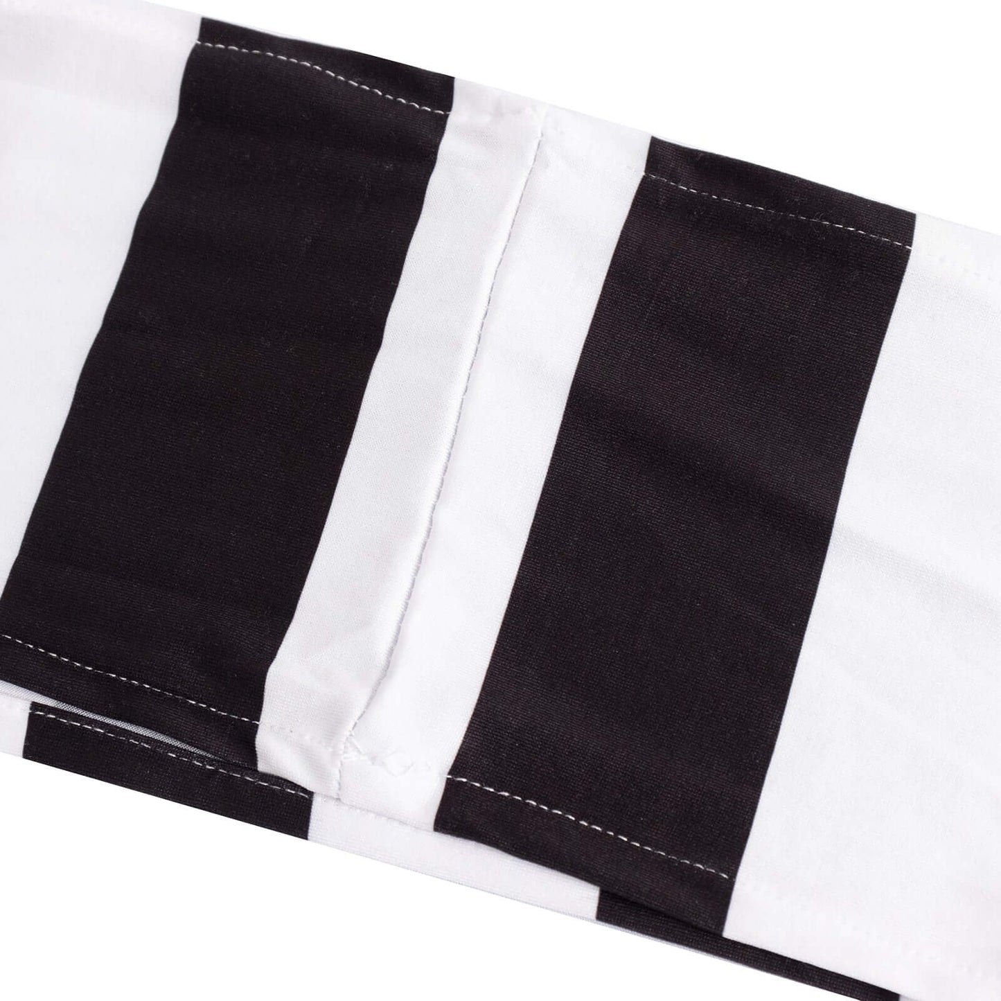 5 Pack Spandex Chair Sashes Black/White Vertical Stripes - Easy to Use & Wrinkle-Free Stretch Chair Bands for Stunning Tablescapes 5"x14"