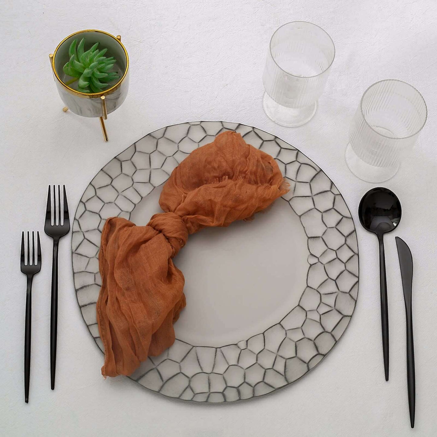 6-Pack Round Charger Plates 13" in Gray with Hammered Rim, Matte Finish Modern Dinner Charger Tableware