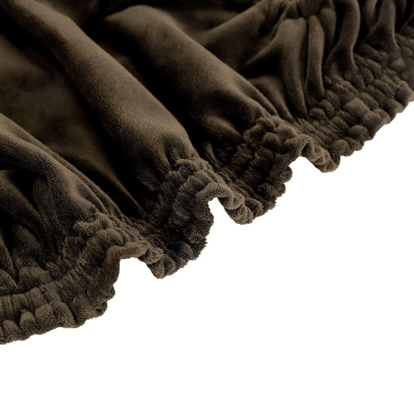 Velvet Chair Cushion Protector Stretch with Tie for Dining Chairs Chocolate - Durable Cover for Formal Gatherings