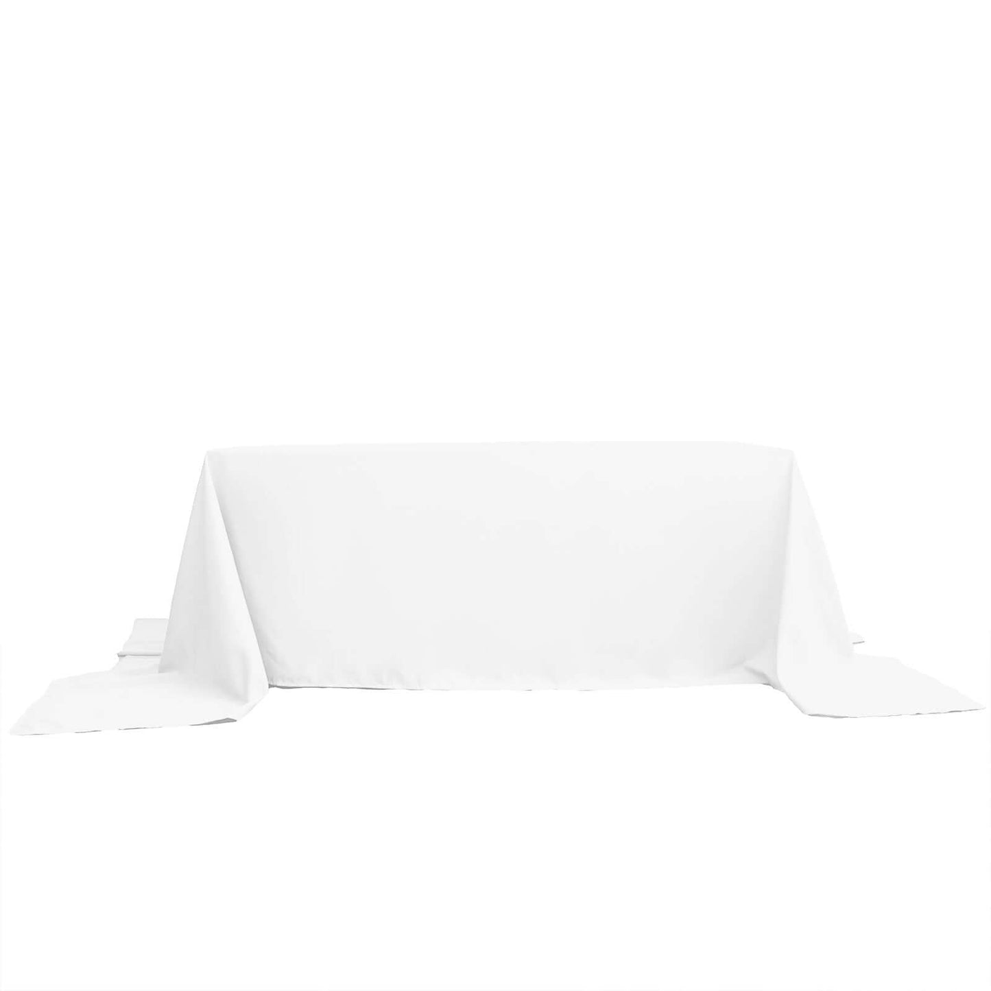 Polyester 90"x156" Rectangle Tablecloth White - Seamless Wrinkle-Resistant Design for Sophisticated Gatherings