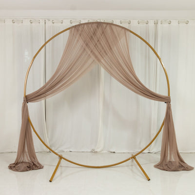 Taupe Sheer Backdrop Drape – 5ftx32ft Wedding Arch & Ceiling Decor Panel Wrinkle Free with Soft Shimmer - Backdrops