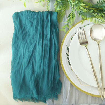 5 Pack Gauze Cheesecloth 24"x19" Napkins Peacock Teal Reusable Dinner Napkins