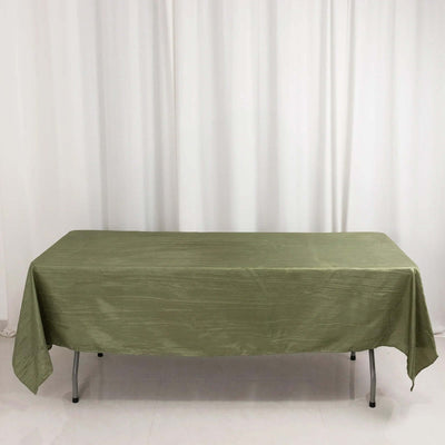 Taffeta 60"x102" Rectangle Tablecloth Dusty Sage Green - Accordion Crinkle Table Cover