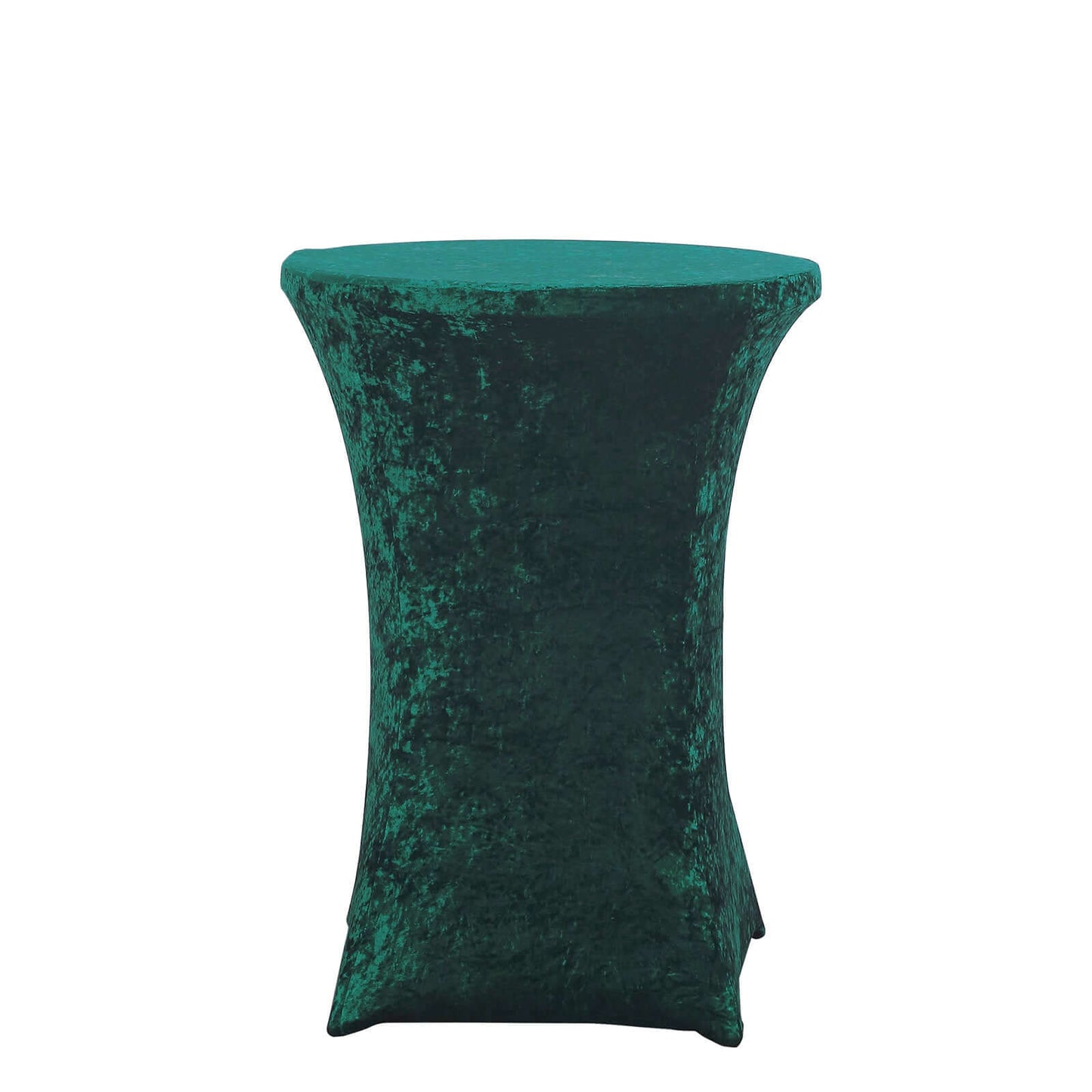Crushed Velvet Spandex 30" Round Cocktail Table Cover Hunter Emerald Green Smooth Highboy Tablecloth
