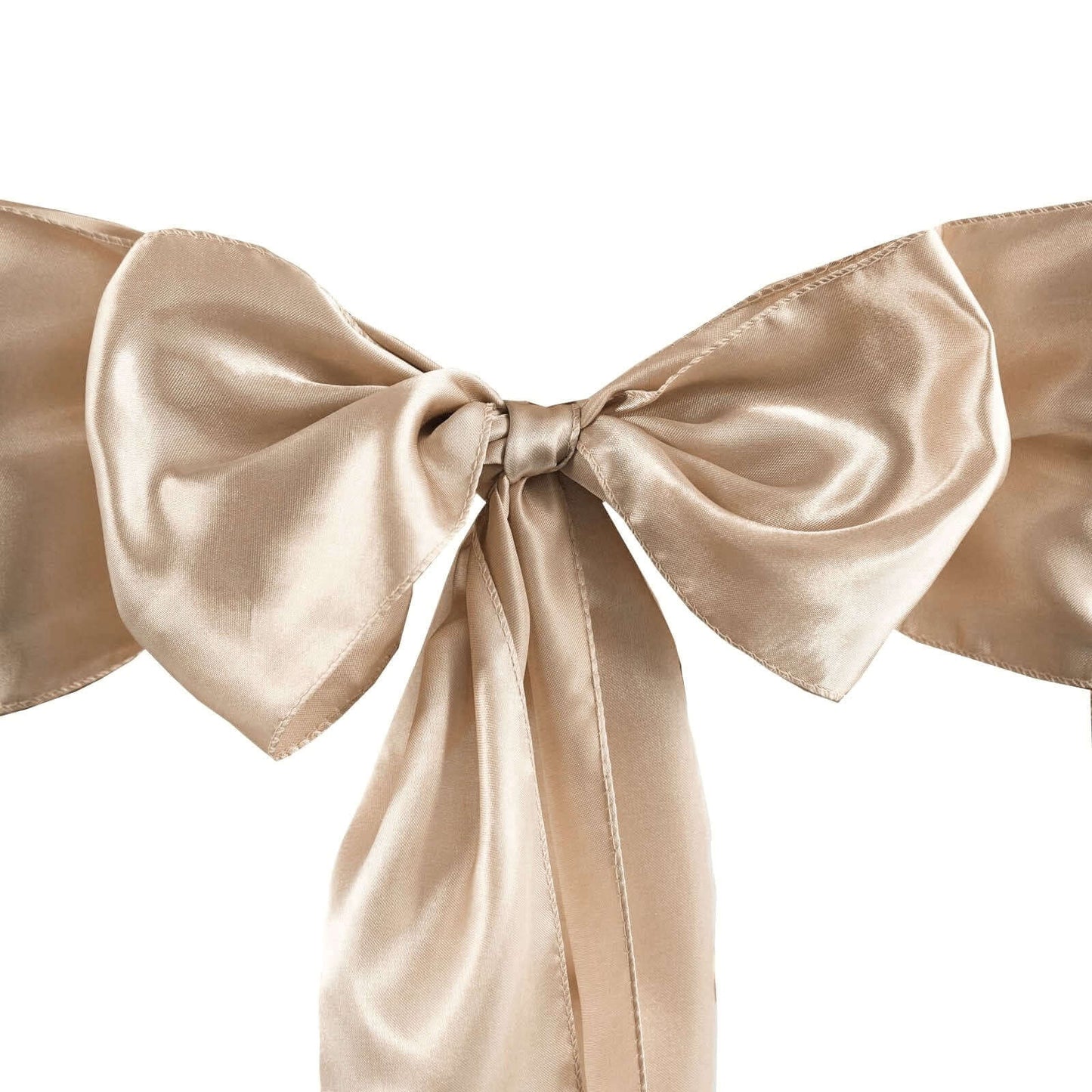 5 Pack Satin Chair Sashes Nude - Durable Chair Bows with Shiny Finish 6"x106"