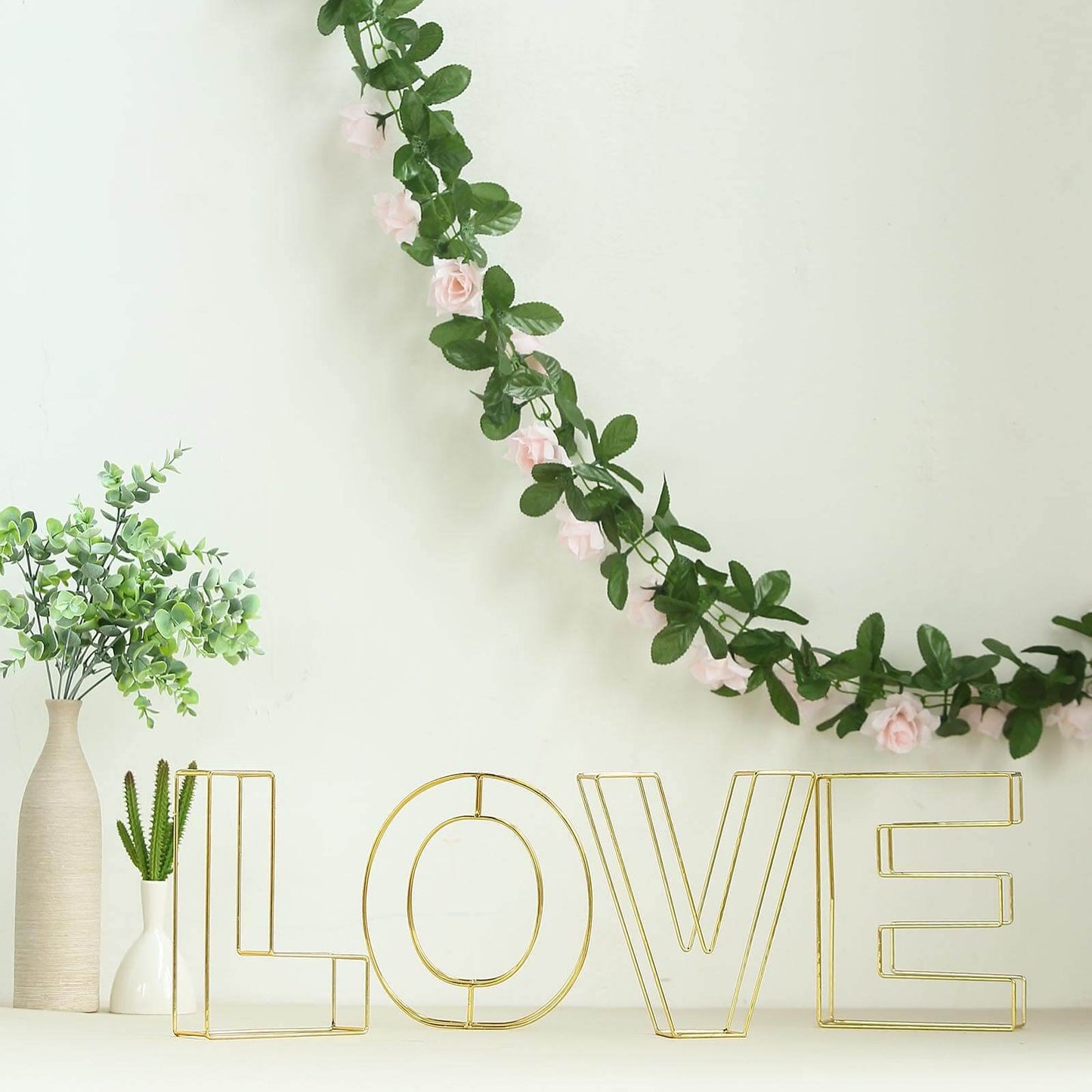 8" Tall Gold Freestanding 3D Decorative Wire Letter, Wedding Centerpiece - L