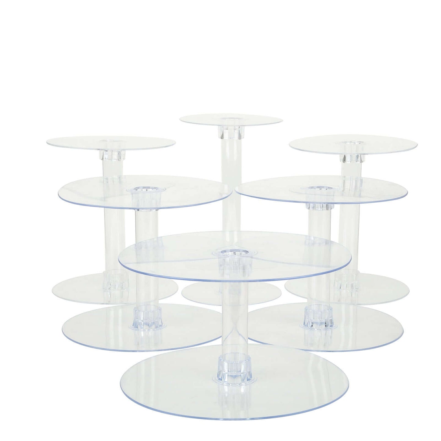 6-Tier Acrylic Cake Stand Set Clear - Assorted Sizes for Buffet Party Tables