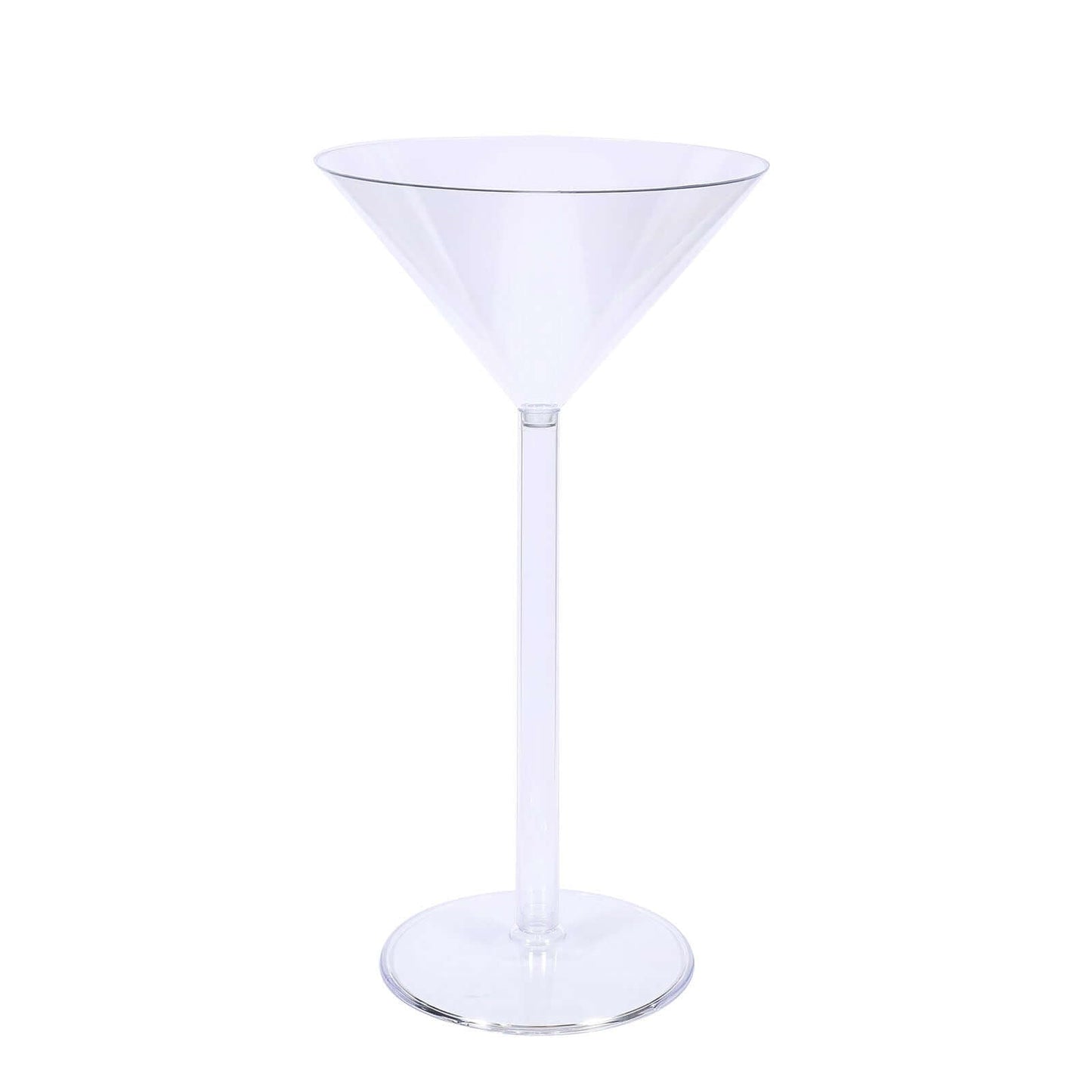 4-Pack Plastic Flower Vases Martini Glass Design Clear - Fillable Long Stem Event Centerpieces 18"