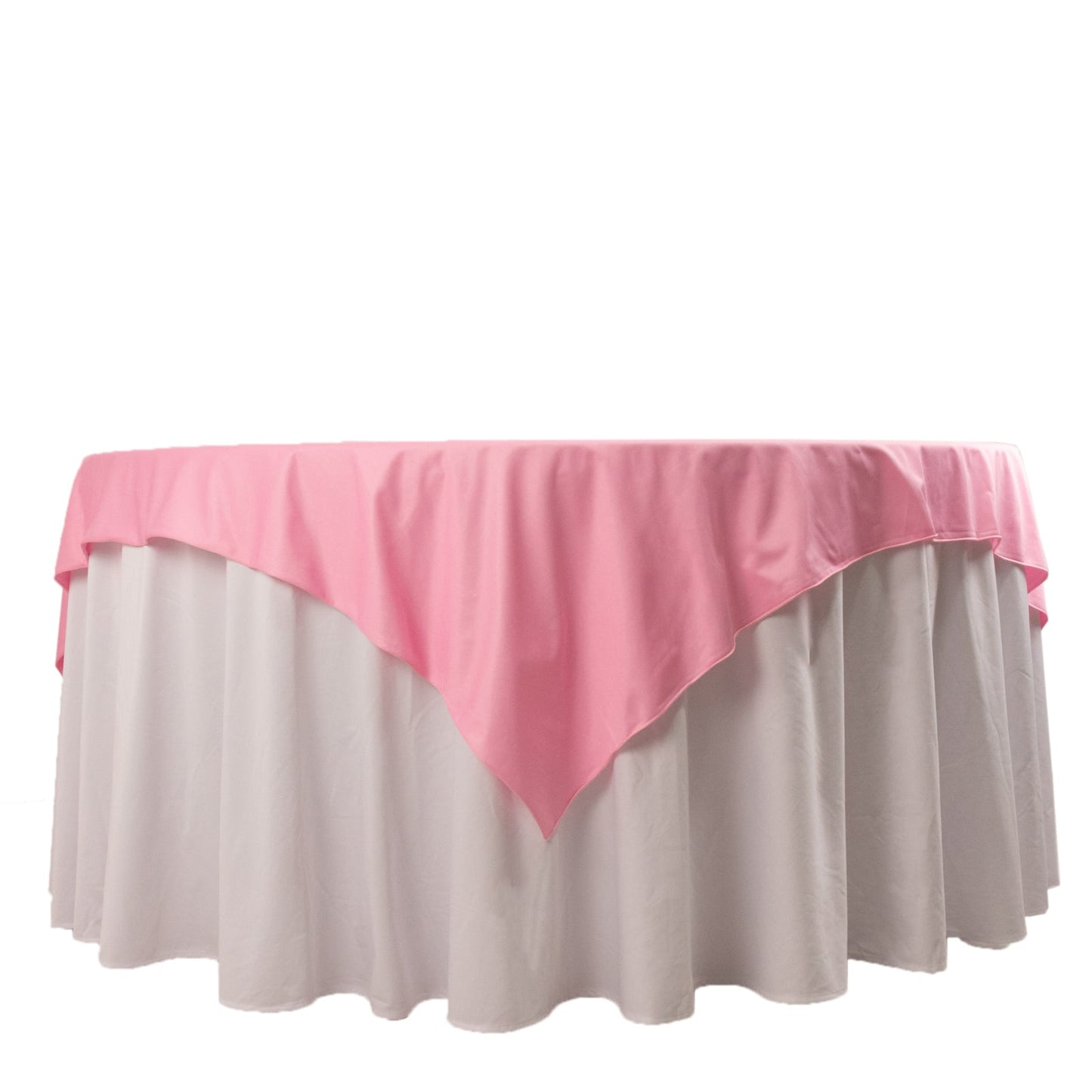 Scuba 70"x70" Table Overlay Square Tablecloth Pink - Wrinkle Free & Stain Resistant Table Cover