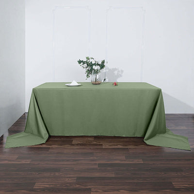 Polyester 90"x156" Rectangle Tablecloth Olive Green - Seamless Wrinkle-Resistant Table Cover