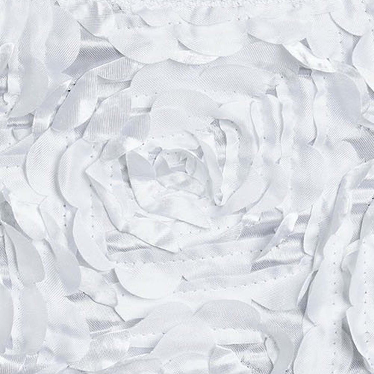 5 Pack Satin Spandex Chair Sashes White - Exquisite Rosette Design Stretch Chair Bands 6"x14"