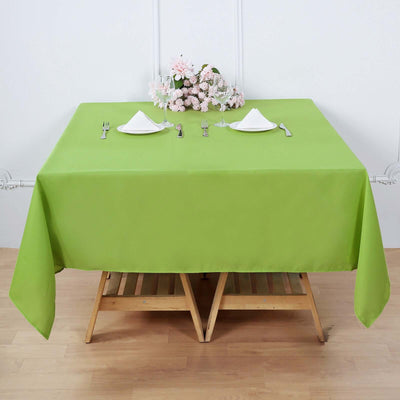 Polyester Square 70"x70" Tablecloth Apple Green - Wrinkle-Resistant & Durable Table Cover