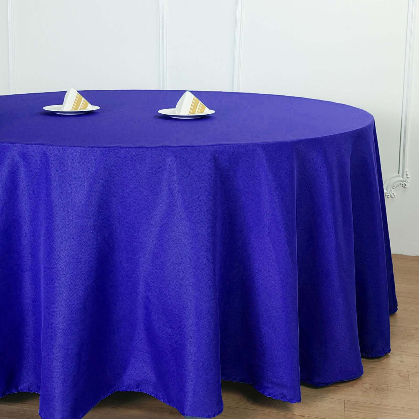 Polyester 132" Round Tablecloth Royal Blue - Seamless Chic Table Cover