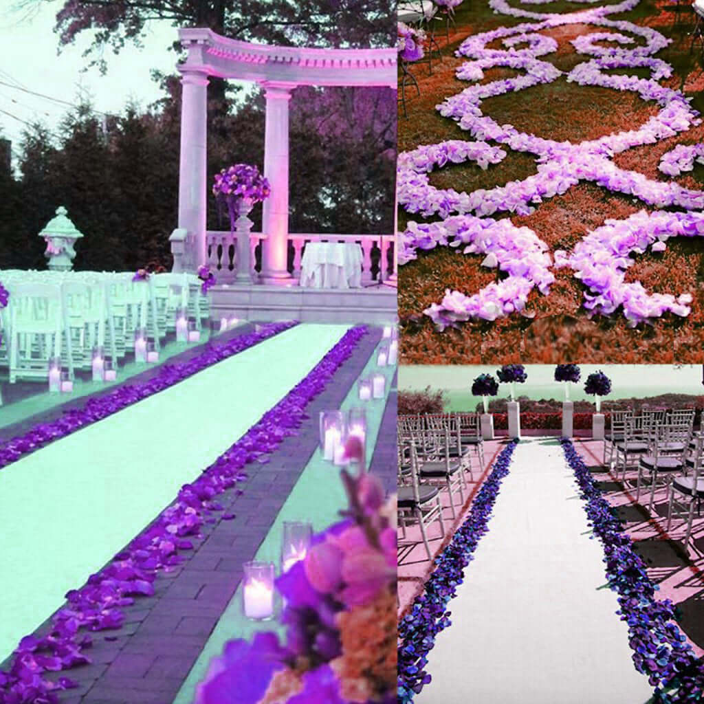 500-Pack Rose Petals Round Design Lavender Lilac Silk Confetti - Decorative Scatters for Tables and Floors