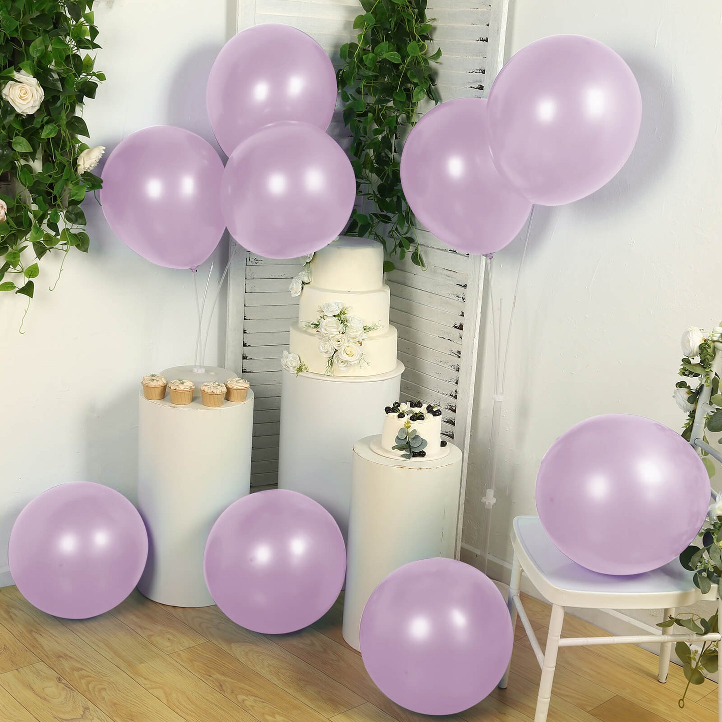10 Pack Lavender Lilac Biodegradable Balloons, 18" Thickened Extra Strong Eco-friendly Latex Helium Party Balloons