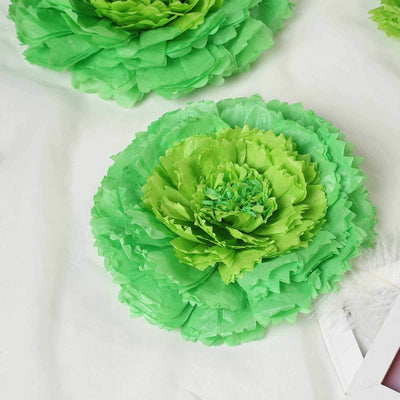 Set of 6 Mint Green Carnation 3D Paper Flowers Wall Decor - 7",9",11"