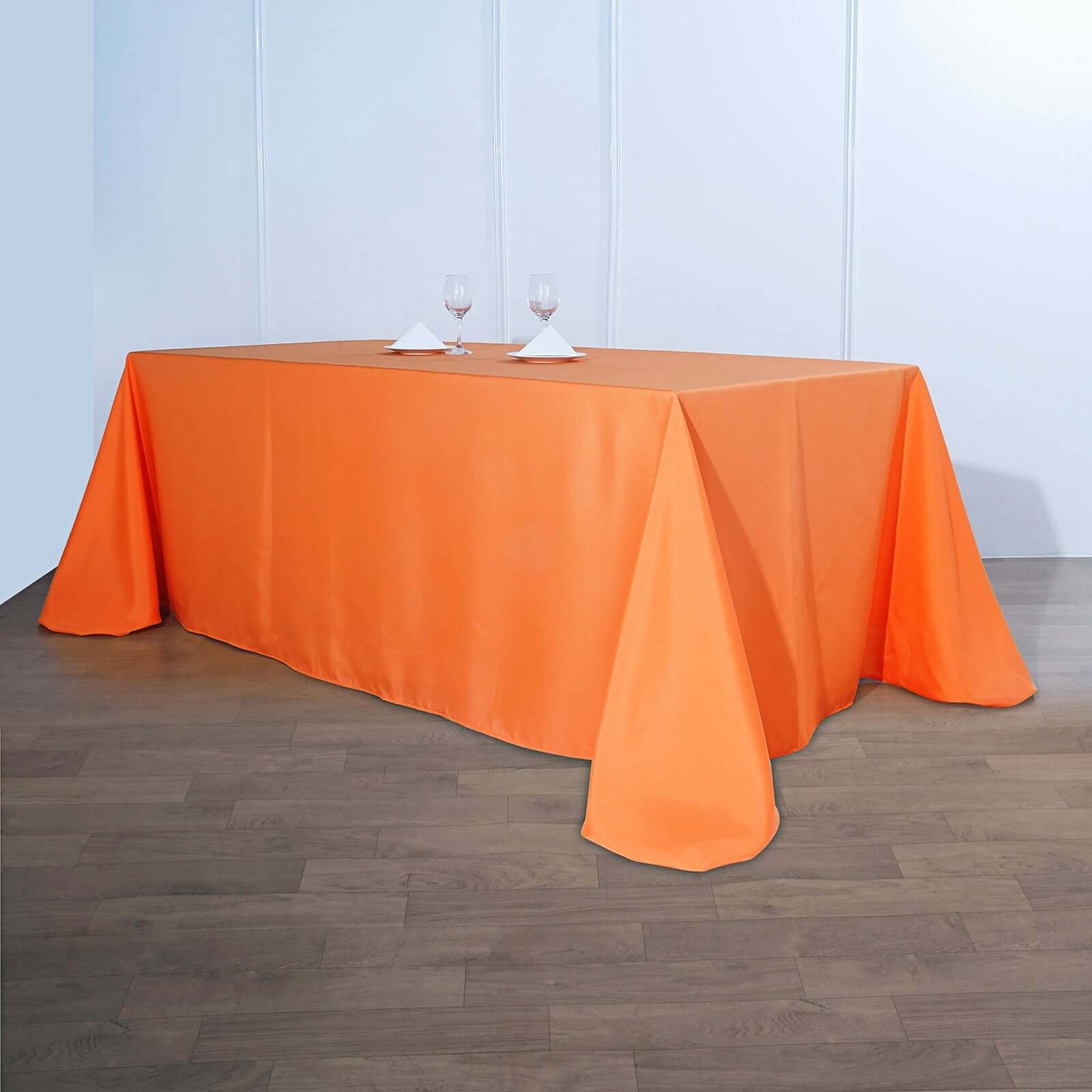 Polyester 90"x156" Rectangle Tablecloth Orange - Seamless Wrinkle-Resistant Table Cover