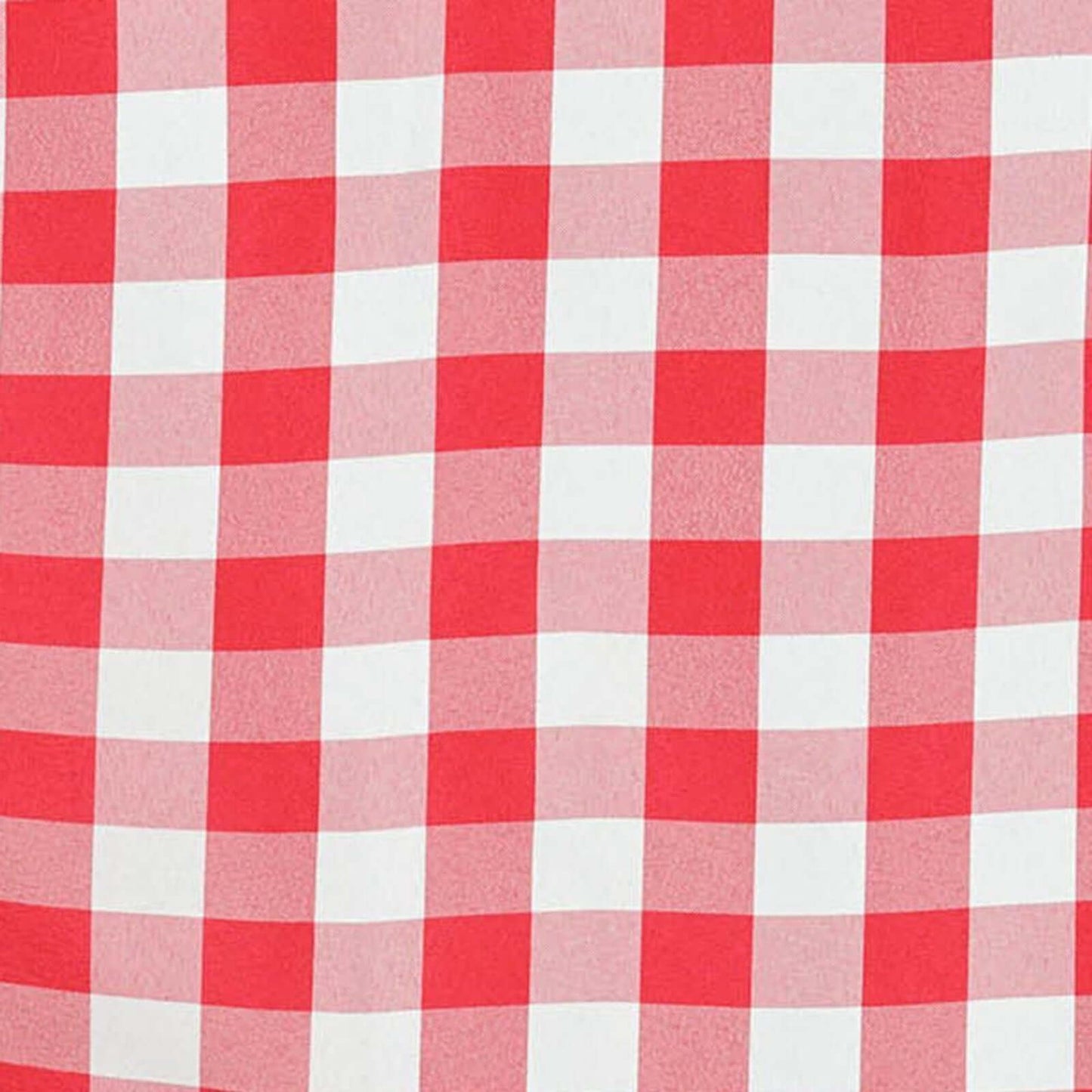 Polyester 90" Round Tablecloth White/Red - Checkered Buffalo Plaid Table Cover