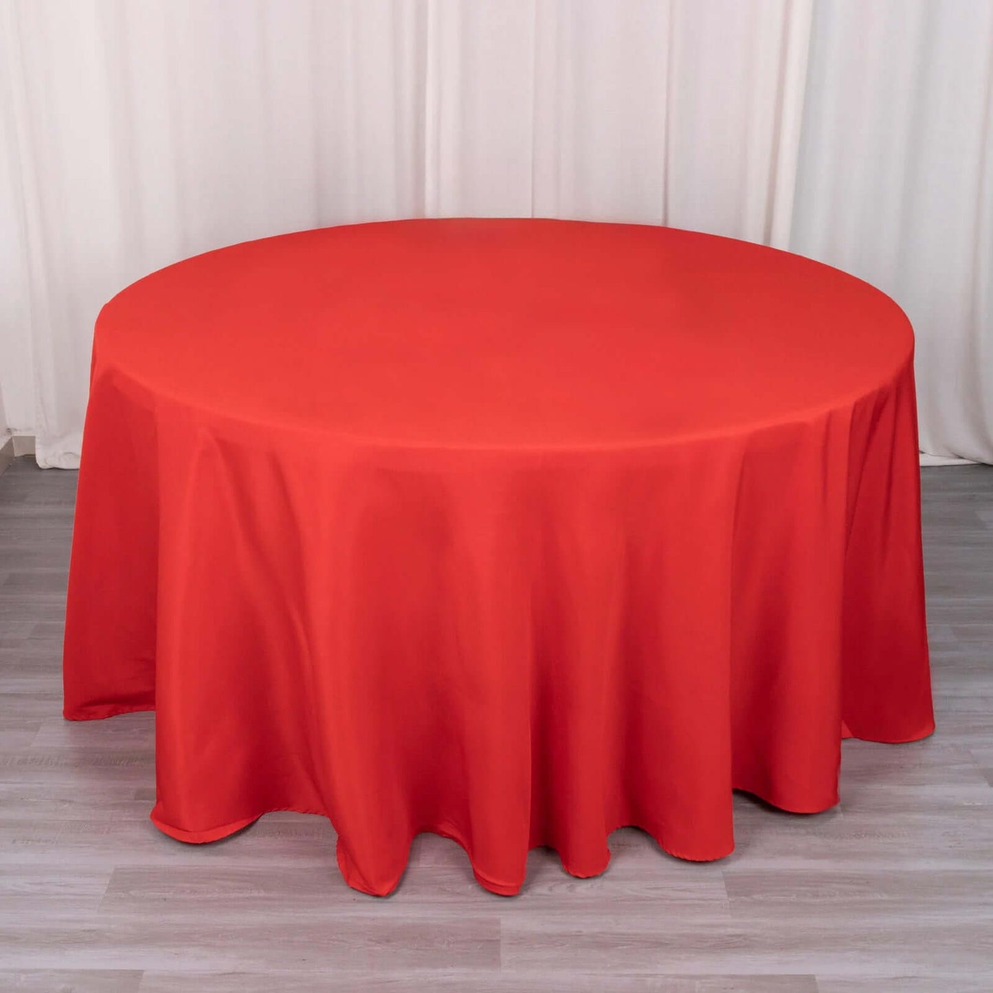 Premium Polyester 120" Round Tablecloth Red - Seamless 220GSM Wrinkle-Resistant Table Cover