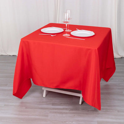 Premium Polyester Square Tablecloth 70"x70" Red 220GSM Wrinkle-Resistant Table Cover