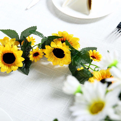 6.5ft Artificial Silk Sunflower Table Garland, Flower Vine Chain