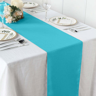 Polyester 12"x108" Table Runner Turquoise - Durable & Wrinkle-Resistant Table Decor
