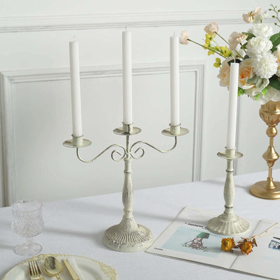 5-Pack Taper Candles Ribbed Wick Ribbon Wax Design White - Premium Unscented Dinner Candles 9"