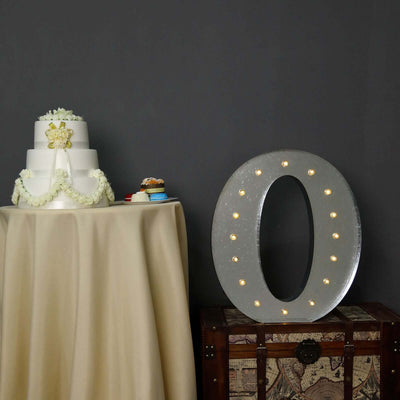 20" Vintage Galvanized Metal Marquee Letter Light Cordless With 16 Warm White LED - O