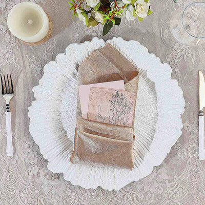 6-Pack Acrylic Plastic Round Charger Plates 13" in White with Reef Design, Classy Dinner Party Charger Tableware