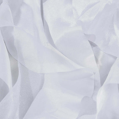 Taffeta 17ft Table Skirt White Cascading Curly Willow Style for Weddings & Banquets